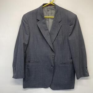 Hart Schaffner & Marx Suit Jacket Mens 44S Gray Wool Blend Notch Lapel Lined USA